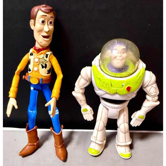 Disney Pixar Buzz Lightyear & Woody preowned condition action figures - Picture 1 of 5